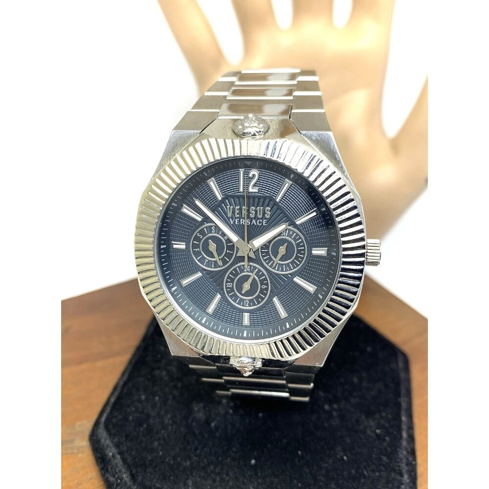 Versus by Versace Men's Watch VSP1P1921 Quartz Blue Gray Dial Silver Steel 42mm